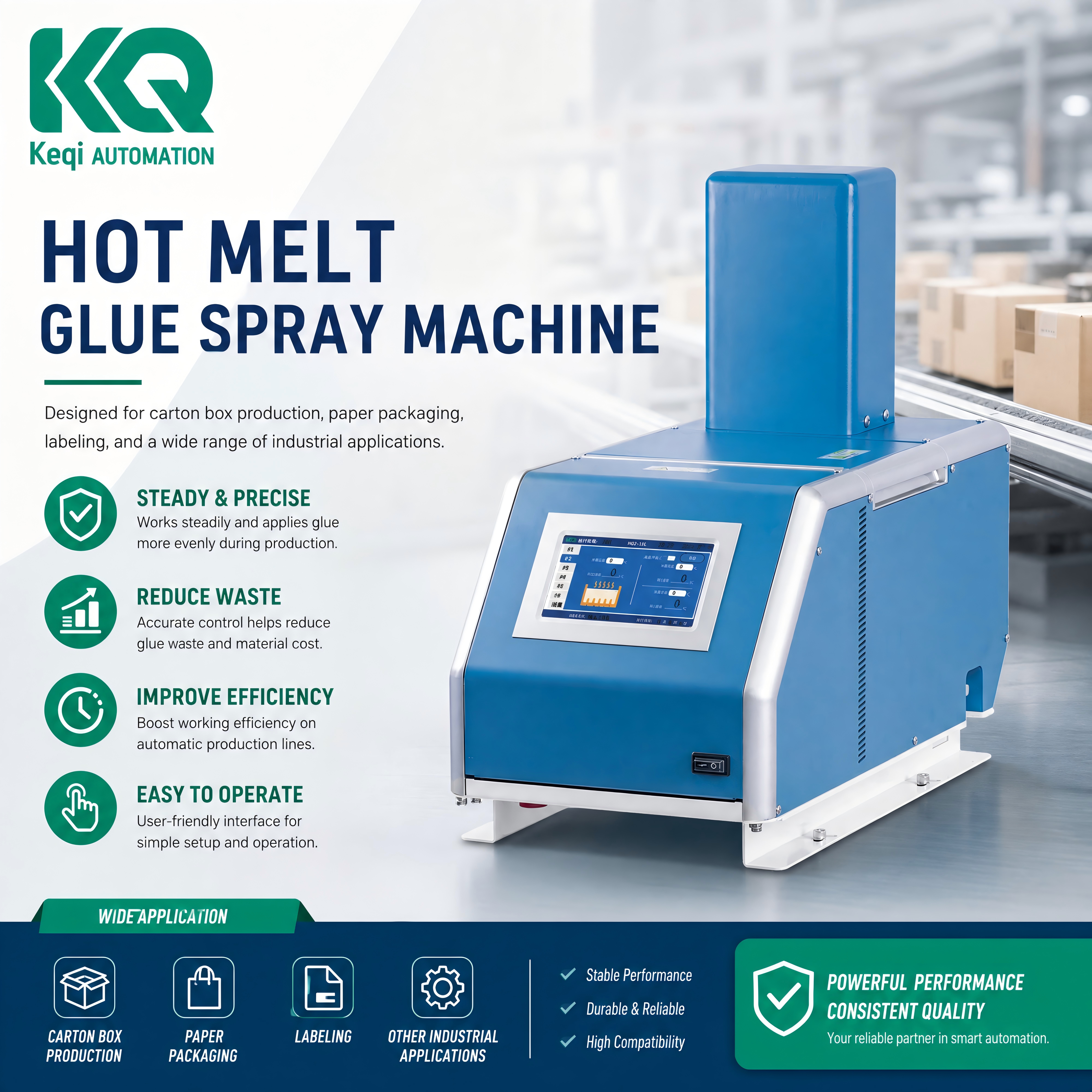 Automatic Hot Melt Glue Spray Machine for Carton Box and Packaging Production